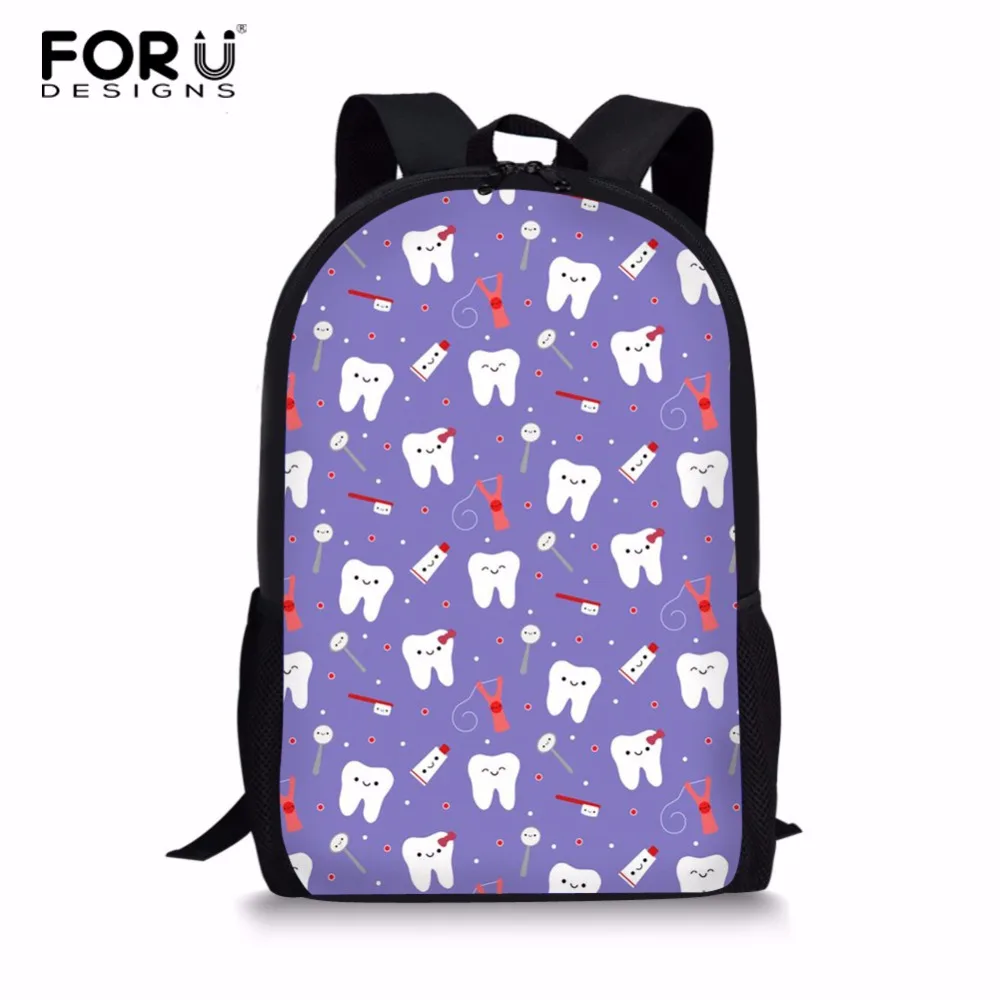

FORUDESIGNS Multifunction Tooth Print Women Bag 16 inch Laptop Back pack For Teenager Female Mochila Leisure Travel School Bag