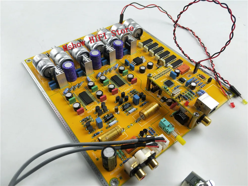 Mshow аудио параллельно AD1865 ЦАП Декодер доска HiFi SPDIF и PCM2706 USB вход совместим amanero/XMOS