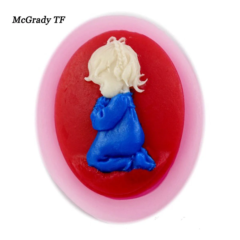 Молиться девушка Ангел Силиконовый Мыло формы Фондант Торт Плесень шоколад для