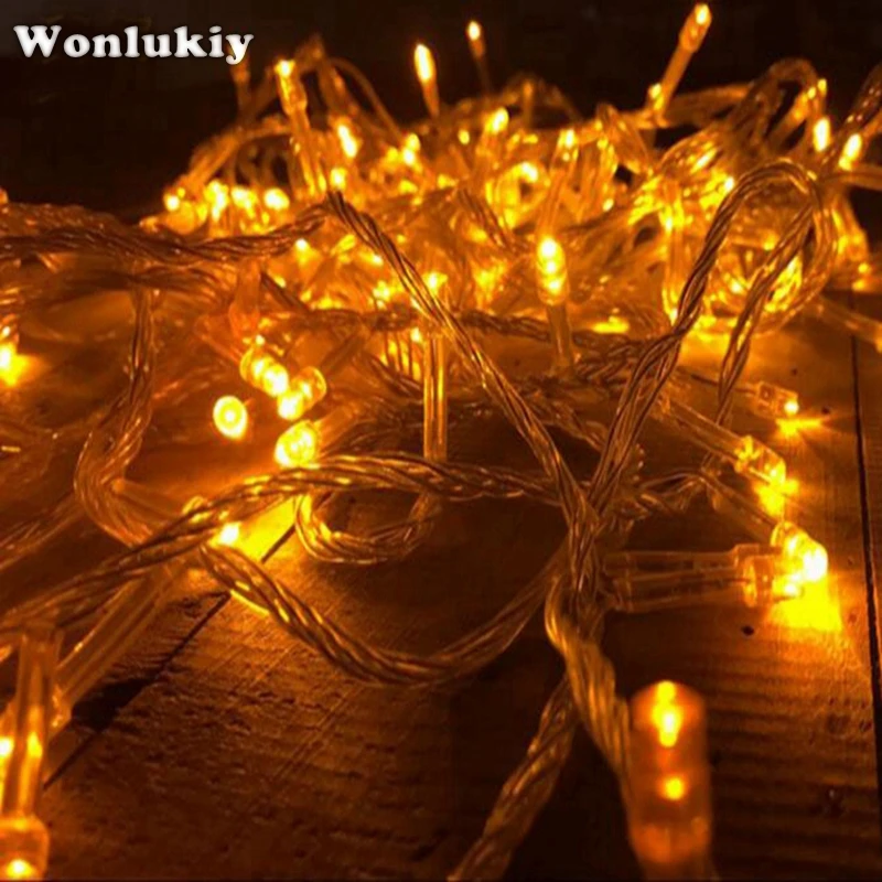 Wonlukiy 50 м 400 светодиодный праздничный струнный светильник водонепроницаемый 220 В украшения для дома на