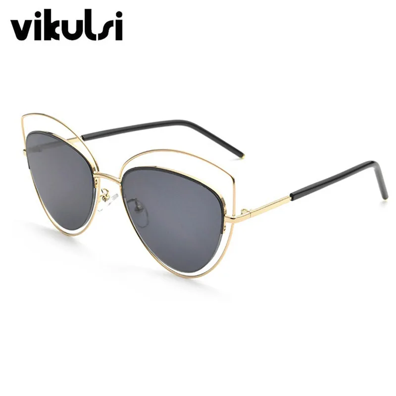 2017 Большие зеркальные розовые солнцезащитные очки кошачий глаз винтажные