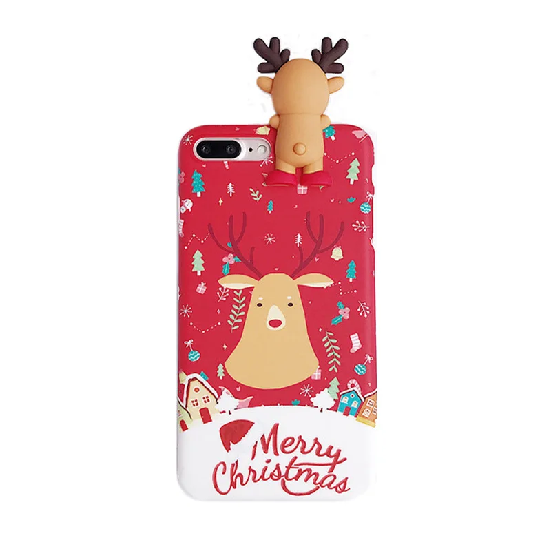 Для IphoneXS/XR/6/8 плюс DIY ТПУ мультяшный олень Merry Рождественский подарок прекрасный