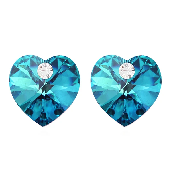 BAFFIN, классические серьги-гвоздики в форме сердца, кристаллы от Swarovski, серебряный цвет, пирсинг для женщин, шикарный подарок, цветной, ювелирное изделие из бисера - Окраска металла: Crystal BBL