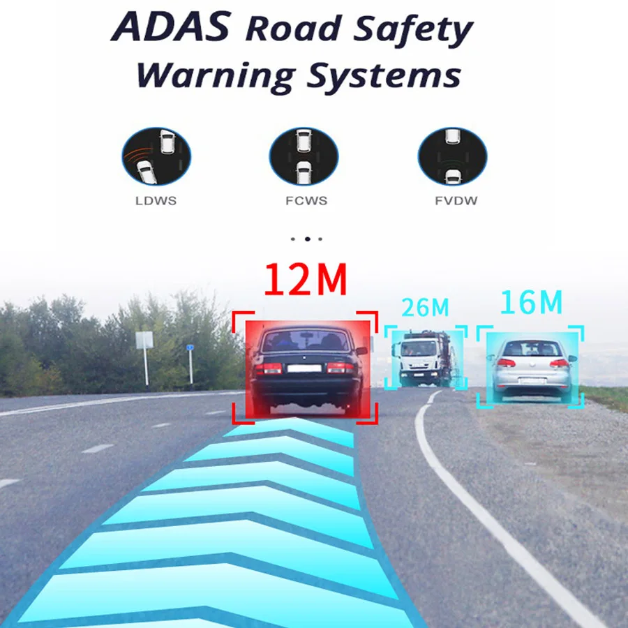WHEXUNE ADAS Автомобильный видеорегистратор камера с USB разъемом HD 1080P LDWS для Android OS system