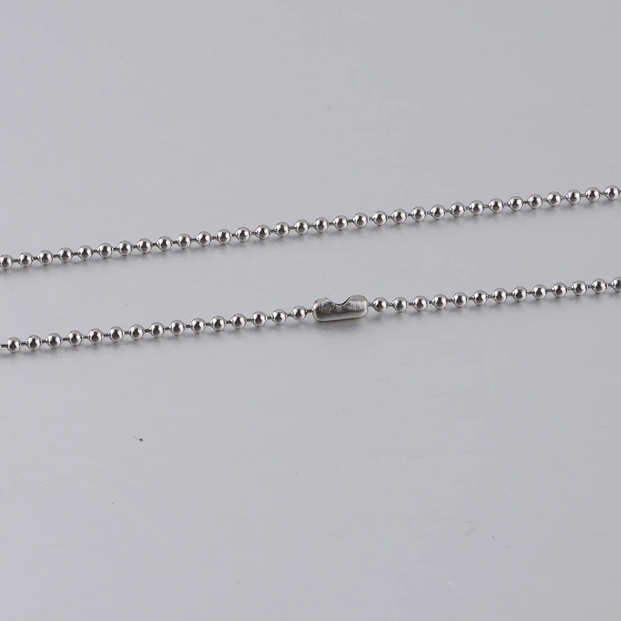 Fnixar 1.5mm Thickness Stainless Steel Ball Beads Chain Necklace DIY 16'' 18'' 20'' 24'' 25'' 30''