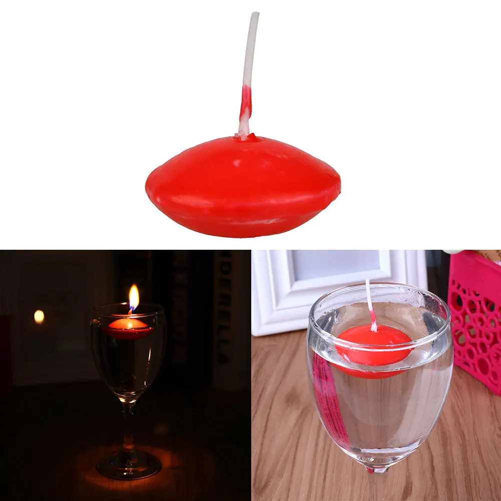 20pcs Small Unscented Floating Candles Home Decor Wedding Birthday Party Dedals - Цвет: Red