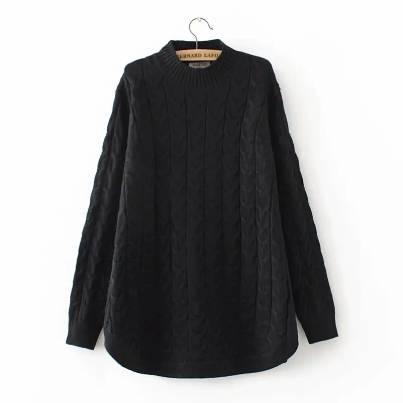 Autumn Turtleneck Sweaters Plus Size Women Casual Knitting Sweater 3XL 4XL Pullovers Pink Gray Black KKFY332 |