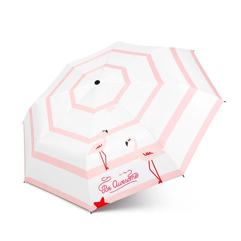 Umbrellas Rain Women Waterproof Three Folding Sun Protection Anti-UV High-Definition Digital Printing Female Parasol | Дом и сад