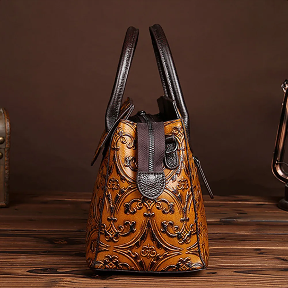 Сумка мессенджер женская из натуральной воловьей кожи с тиснением|ladies tote bags|brand