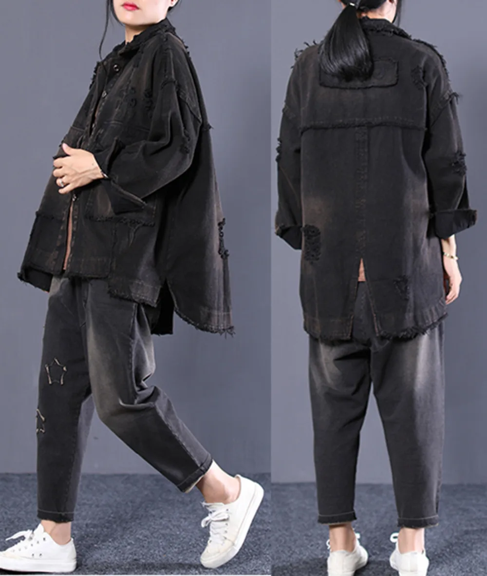 YESNO WD5 Женские повседневные свободные джинсовые куртки Boyfriend Jean верхняя одежда с