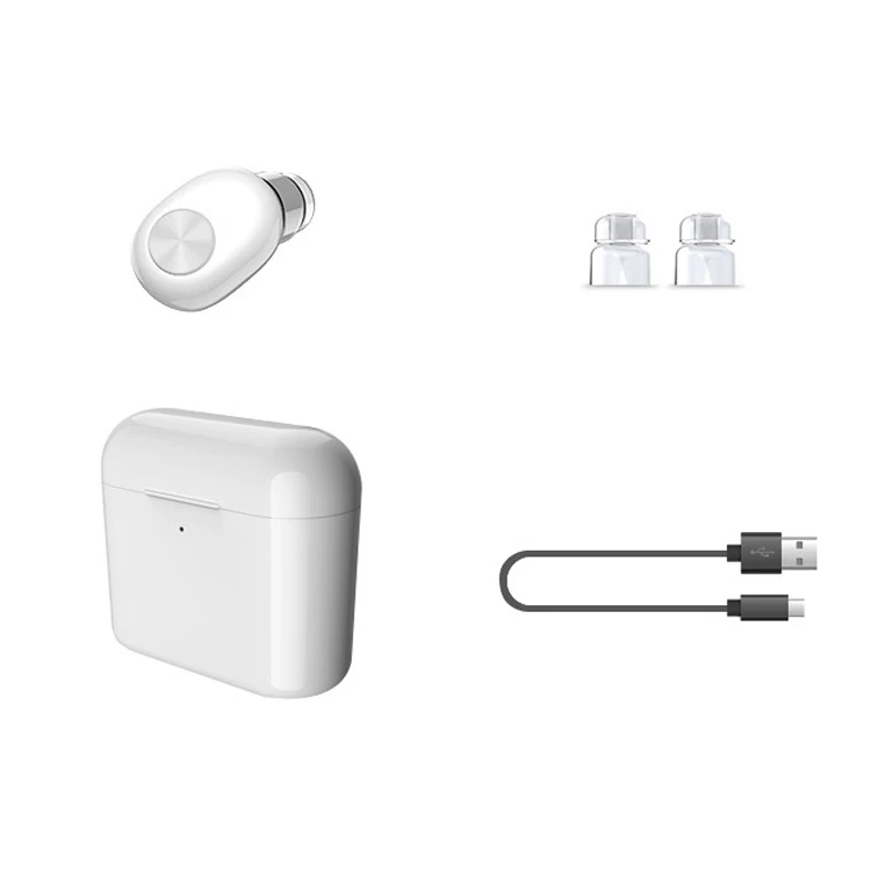 Мини Bluetooth наушники беспроводные с микрофоном 700 мАч зарядная коробка стерео