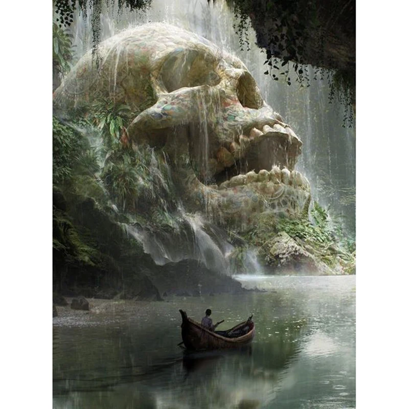 5D алмазная живопись сделай сам вышивка Aqua skull крестиком квадратные Стразы 2019