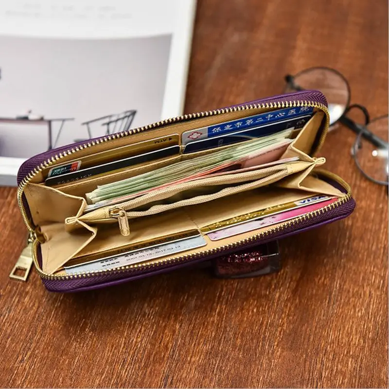 Нейлон кошельки бренд 2017 Новый Мода длинным Твердые Женщины кошелек на молнии