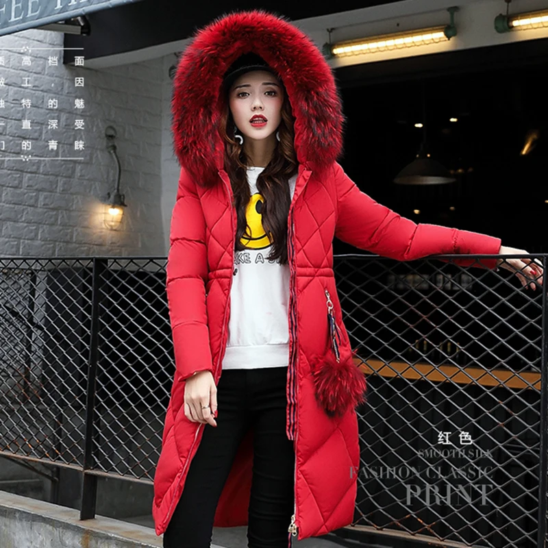 Искусственный воротник тонкая Длинная Верхняя одежда зимняя куртка женская
