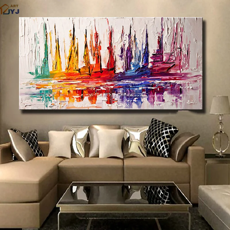 Абстрактная Палитра с ножом ручная роспись маслом холст настенное искусство