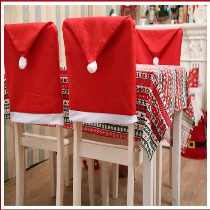 

UBRUSH Christmas Decoration Chair Cover Christmas Hat For Home Hotel 60*50cm Non-woven Soft Chair Cover