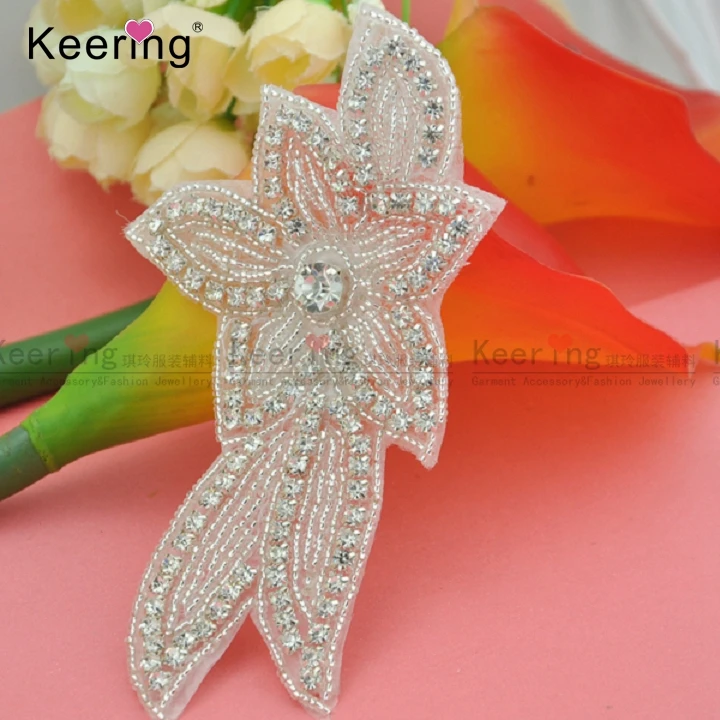 

Wholesale Bridal Beaded Crystal Rhinestone Applique WRA-516