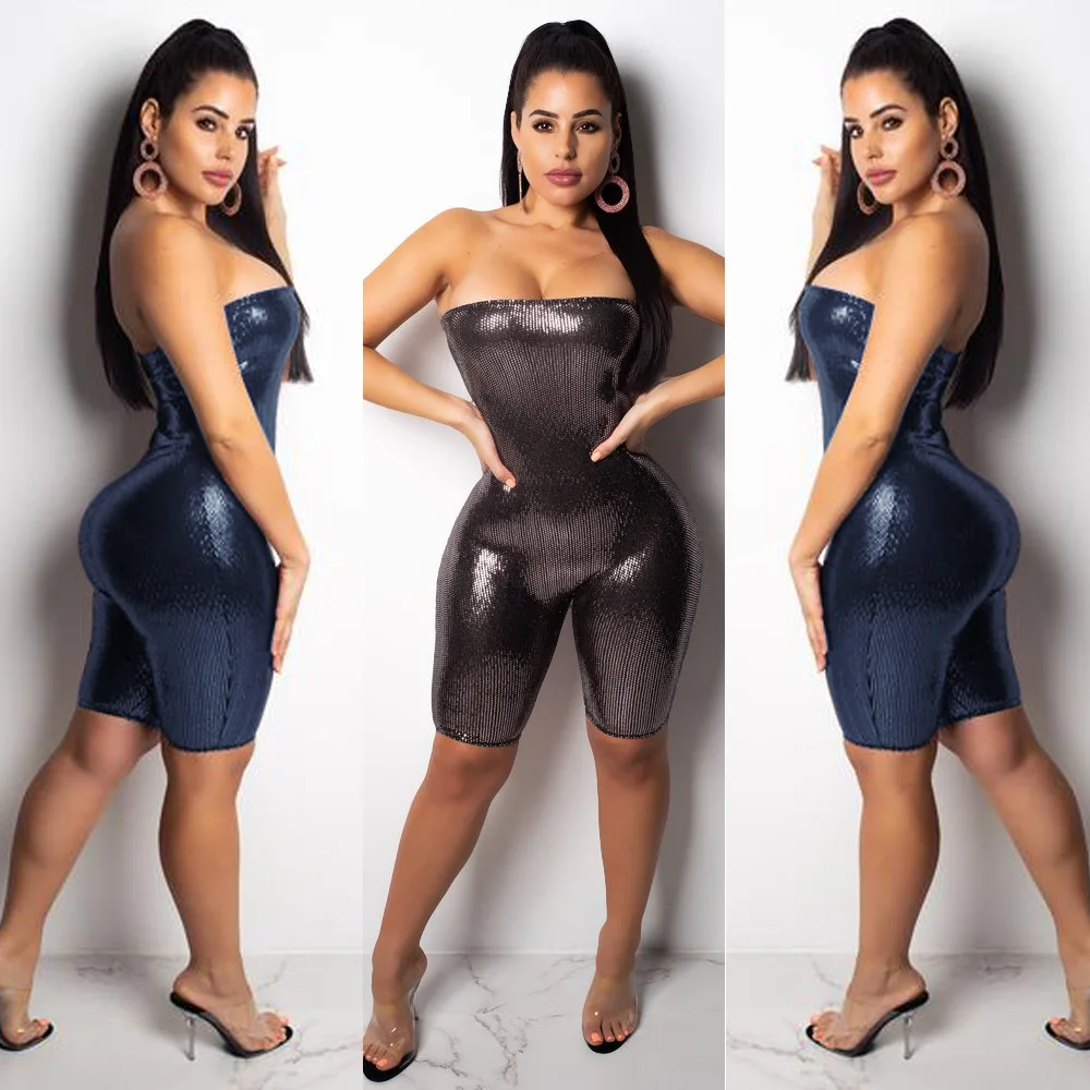 С пайетками боди комбинезон Для женщин наряды на день рождения для пикантный