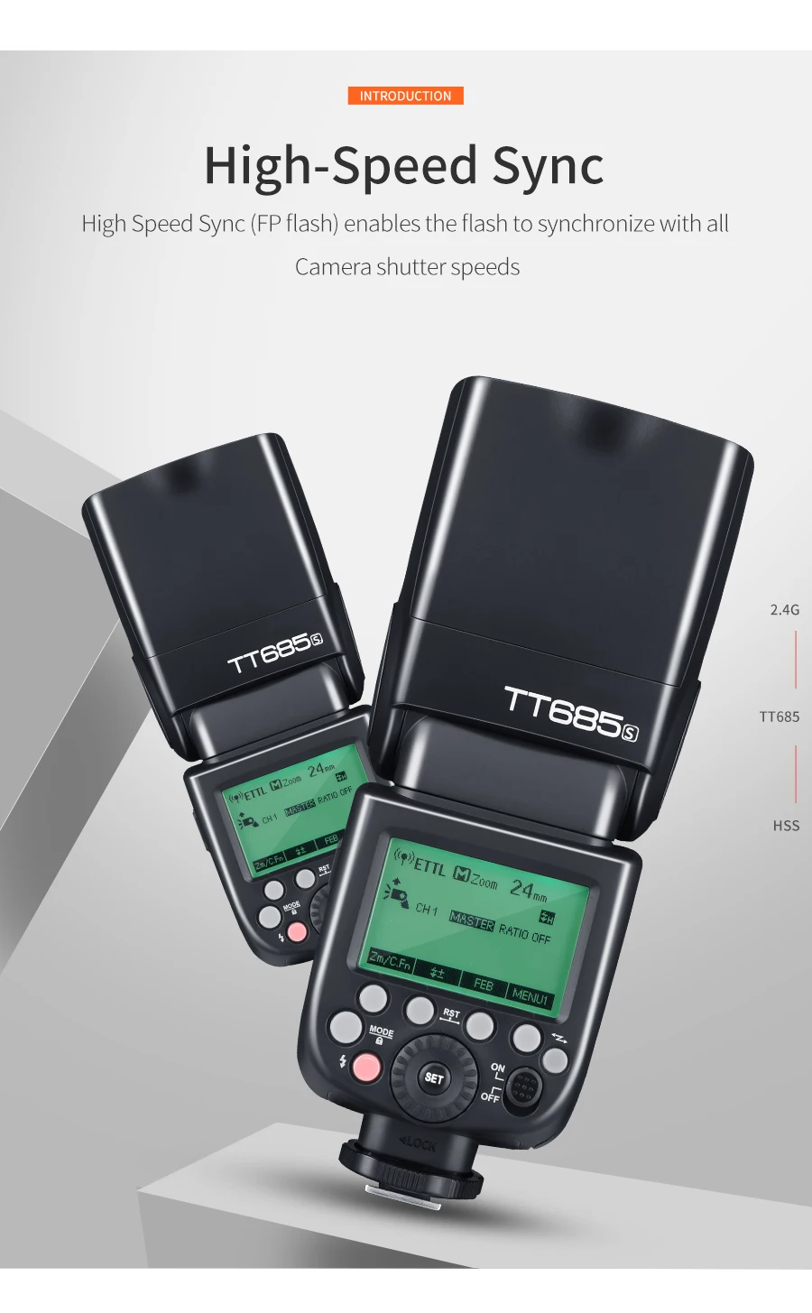 Godox TT685S 2,4G HSS ttl GN60 Вспышка Speedlite+ X1T-S триггер передатчик Комплект для sony A58 A7RII A7II A99 A9 A7R A6300