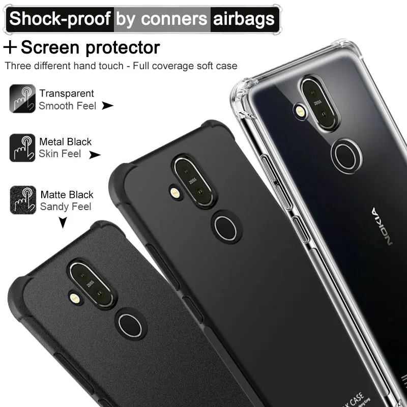 IMAK Airbag For Nokia X7 Cover Silicone Solf TPU for X71 Case + Screen Film 8.1 Shockproof |