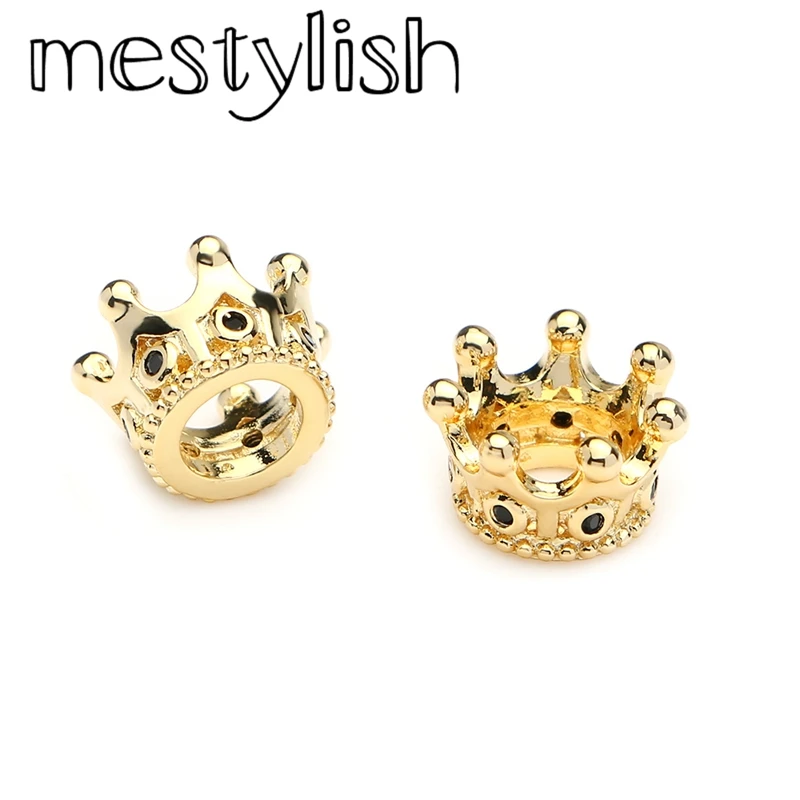 Mestylish 10 шт./лот 6 мм микро паве черный кубический цирконий Корона шармы