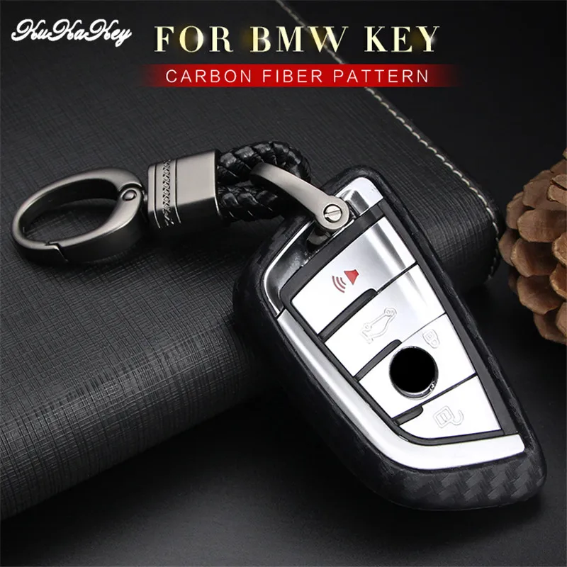 

KUKAKEY Leather Car Key Case Cover For BMW X1 X3 X4 X5 X6 F15 F16 F48 G30 G38 525 540 740 1 2 5 7 Series 218i Key Shell Bag