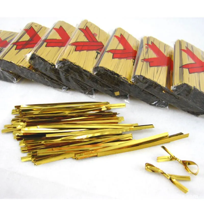 800 шт./упак. 8 см металлические плетеные Галстуки для торта хлеба леденцов конфет