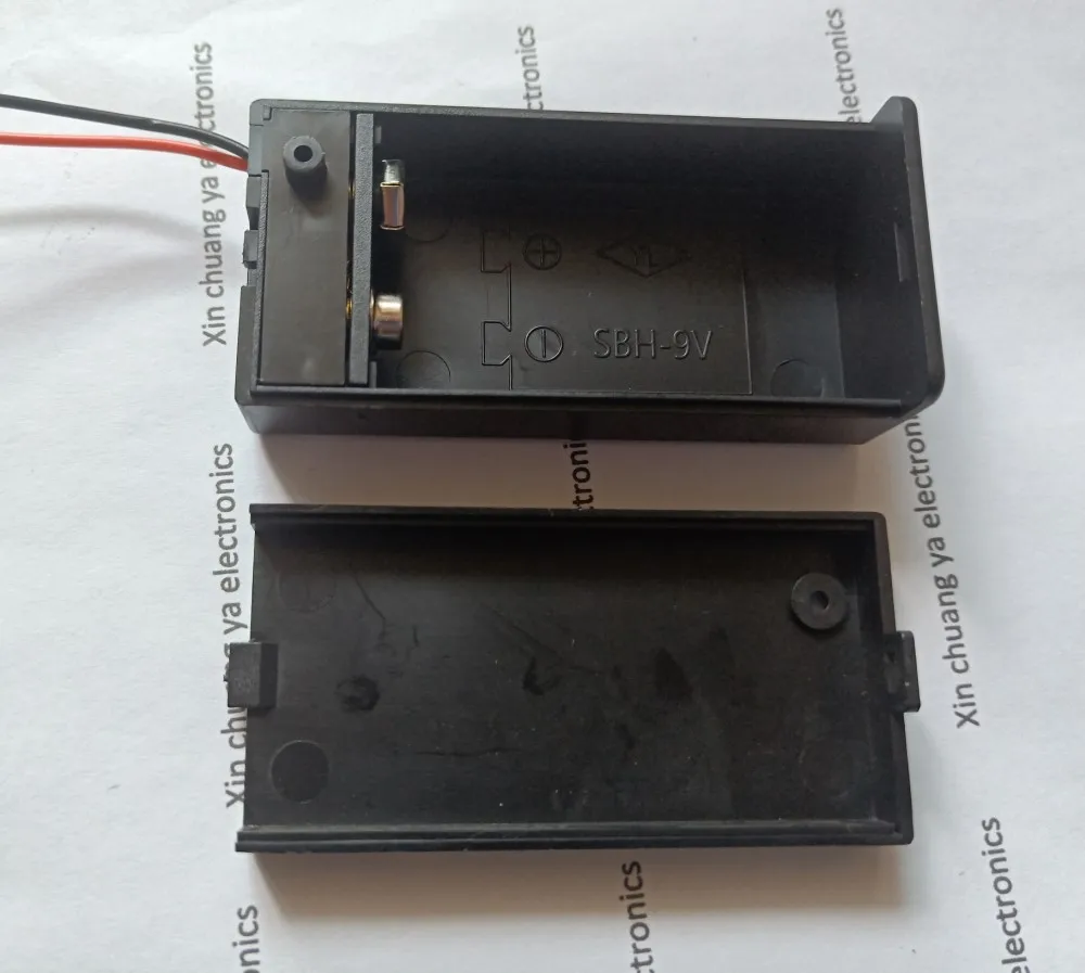 

9V 6F22 Battery holder box base (1- 9V 6F22 batteries) with cover switch wire