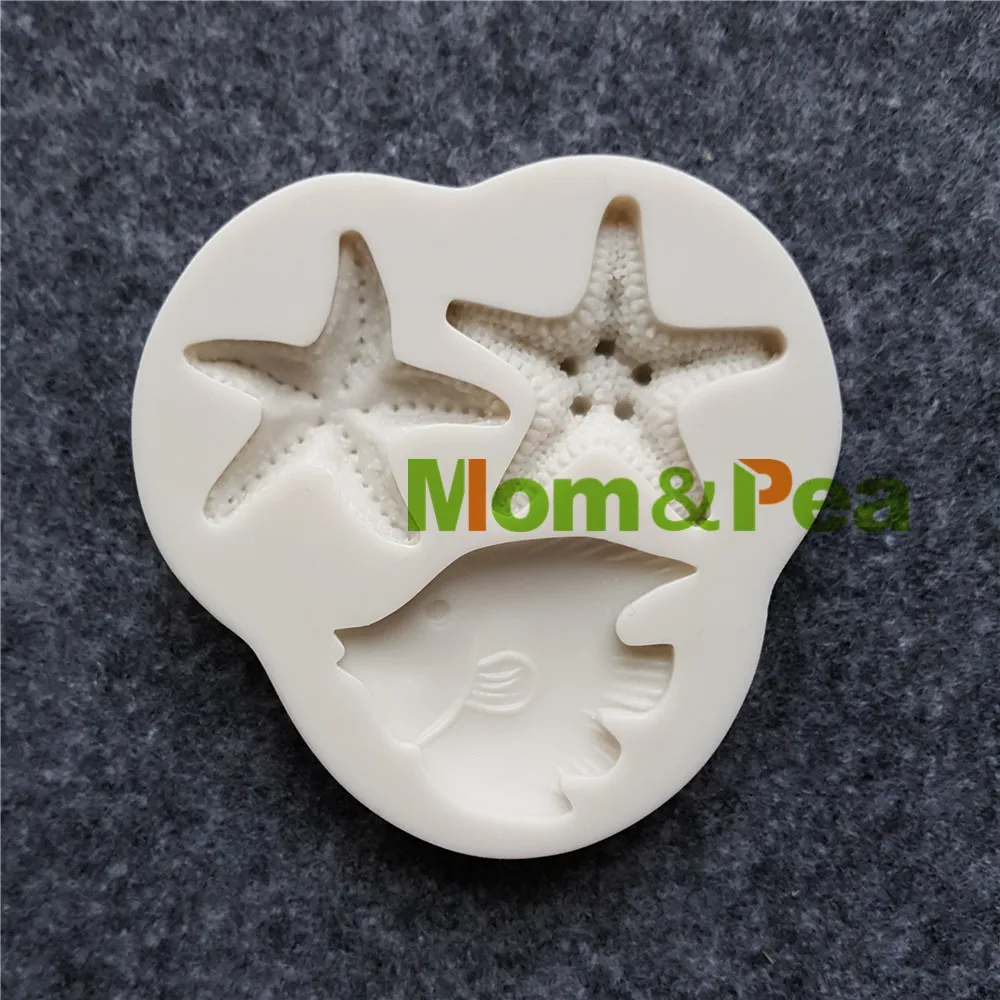 Mom&ampPea MPB0015-6 Sea Animals Silicone Mold Sugar Paste 3D Fondant Cake Decoration | Дом и сад