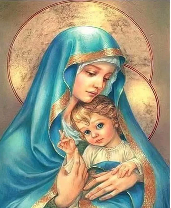 Алмазная вышивка 5d сделай сам волшебная алмазная живопись Дева Мария сын нашей