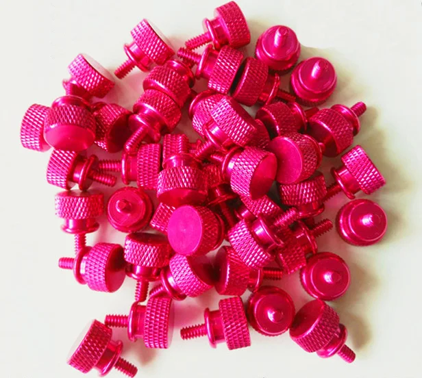 Pink 5Pcs M4*16/20 Aluminum Alloy Computer Case Screw Hand Screw Screw Knurling Screw Thumb Screw Side Plate Screw - Цвет: Pink