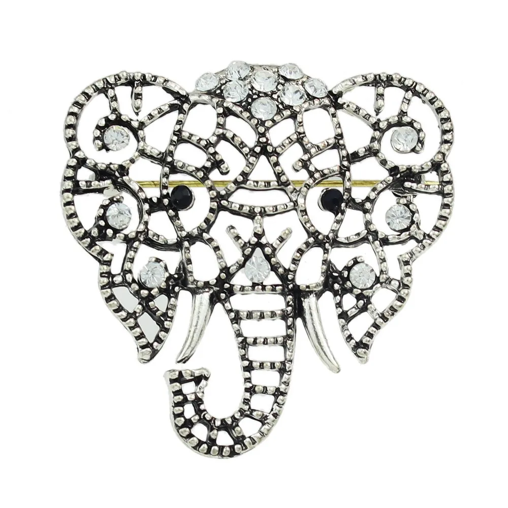 Винтажные Броши унисекс со стразами и кристаллами слона 2017 свадебные ювелирные