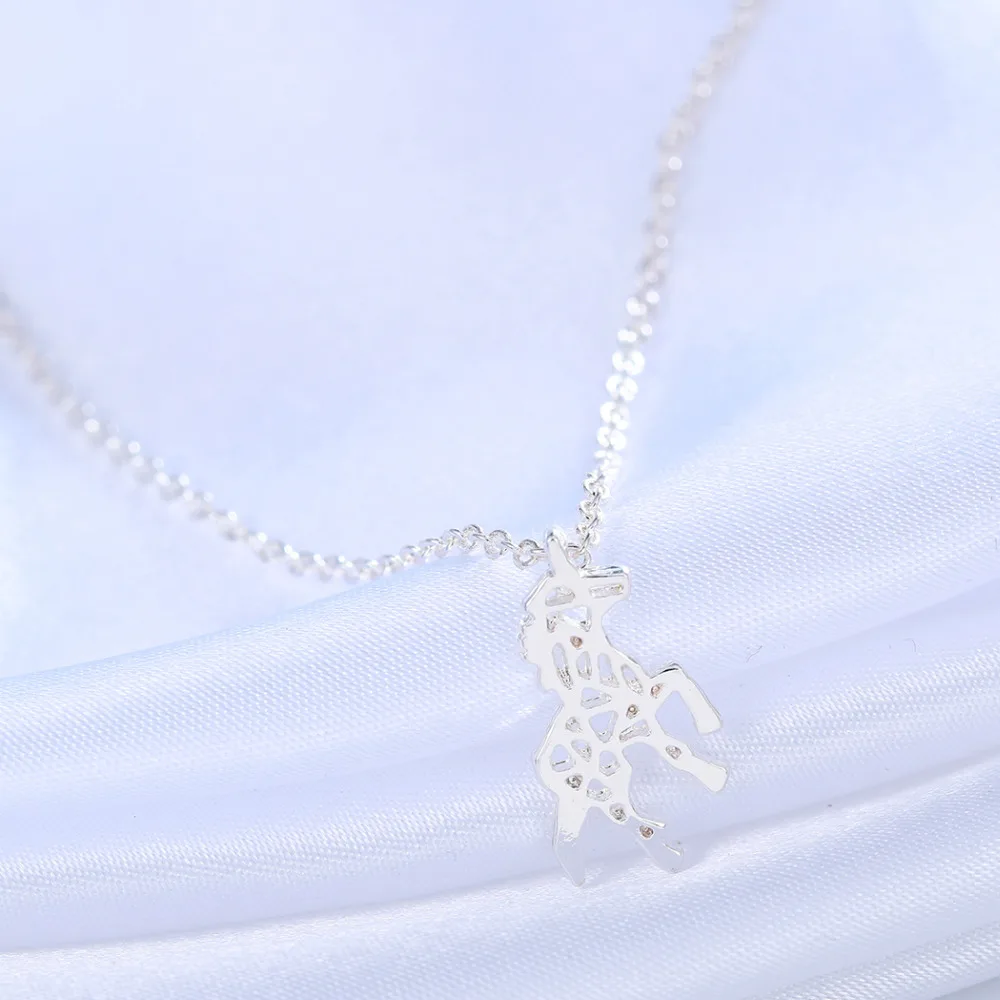 Ожерелье с изображением животного единорога для женщин ювелирные изделия