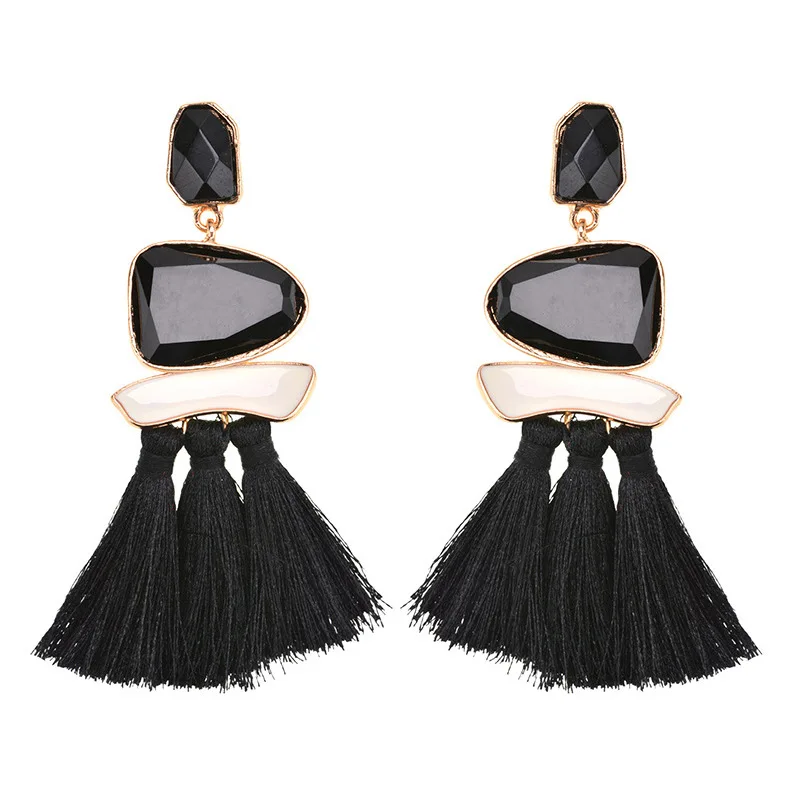 Aretes 2017 7 цветов богемный Серьги и геометрические Ювелирные изделия из кристаллов