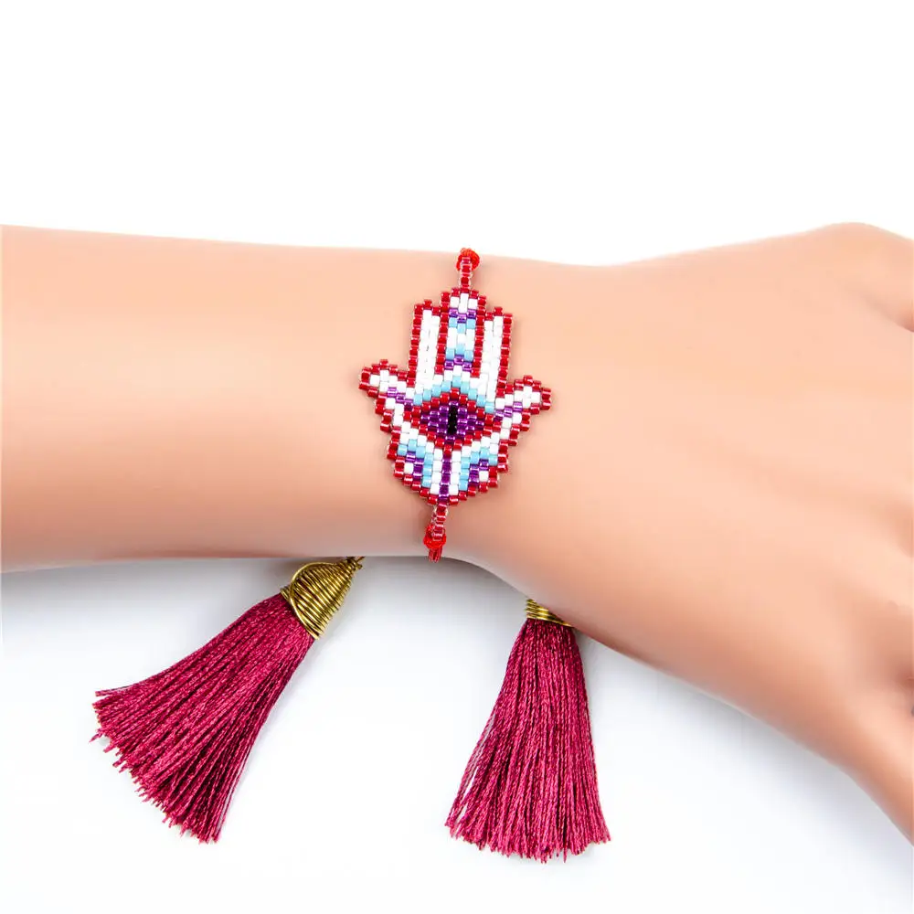 Go2boho Турецкий Дурной глаз браслет Миюки мексиканские браслеты модные руки Хамса