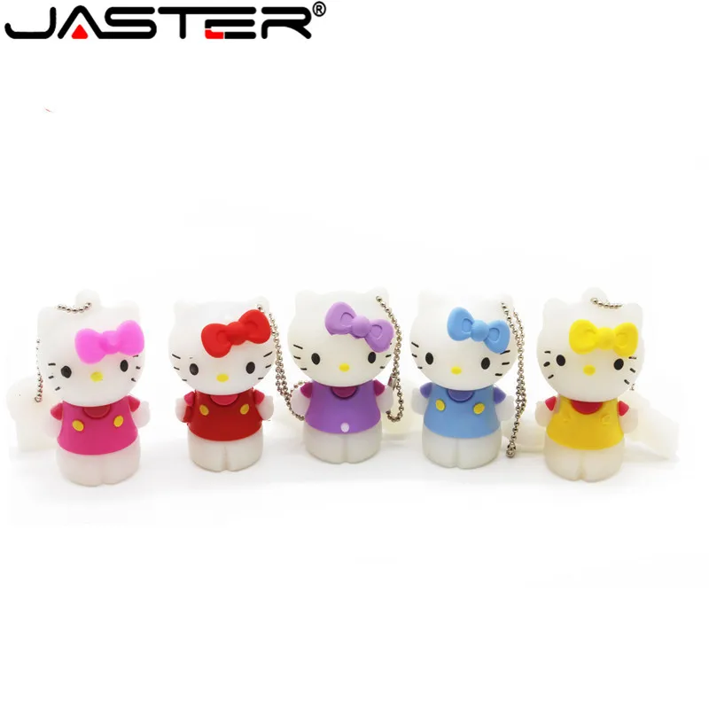 JASTER милый hello kitty USB флеш-накопитель 8 ГБ 16 ГБ 32 ГБ 64 ГБ 4 ГБ Флешка USB 2,0 U диск