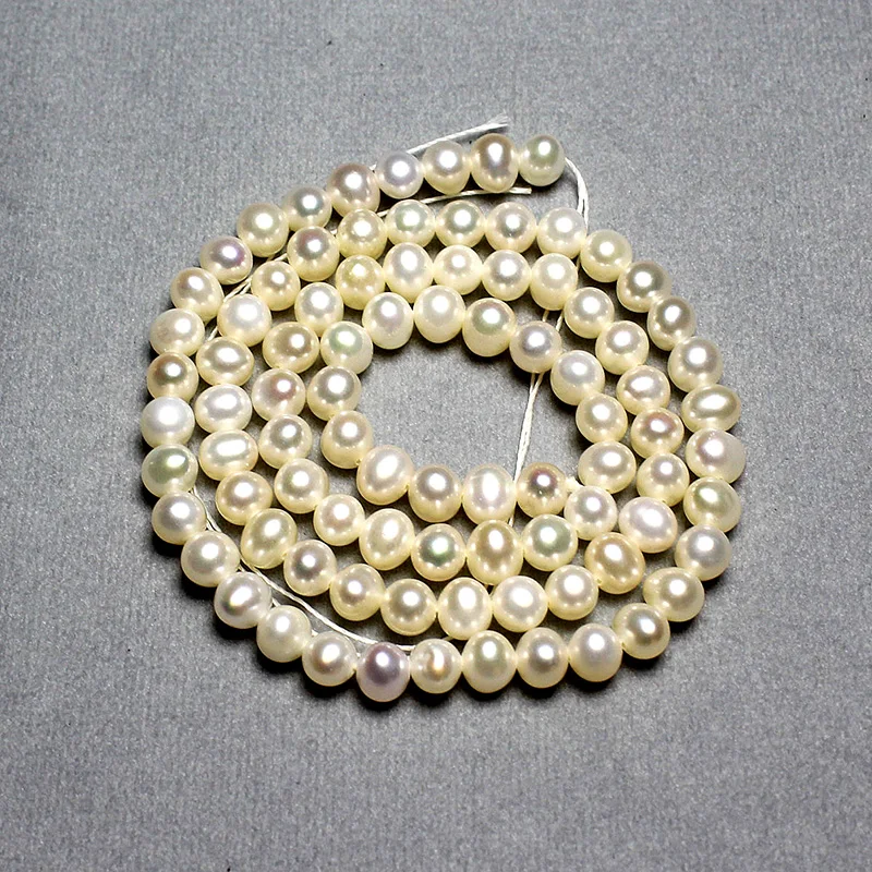 Оптовая продажа бусины из пресноводного жемчуга браслет ожерелье размер около 4-4