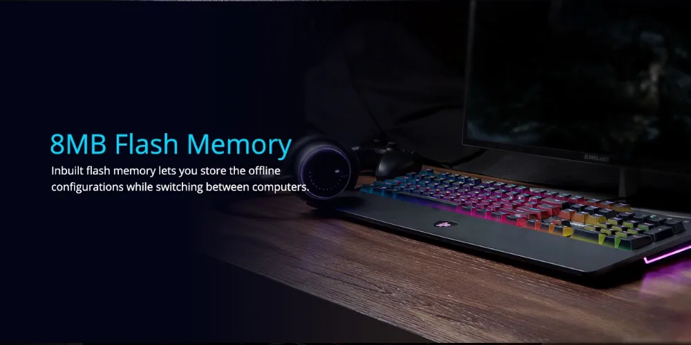 Tronsmart TK09R механическая клавиатура игровая клавиатура USB клавиатура 104 клавиша с RGB подсветкой, макро, синие переключатели для геймера, dota 2