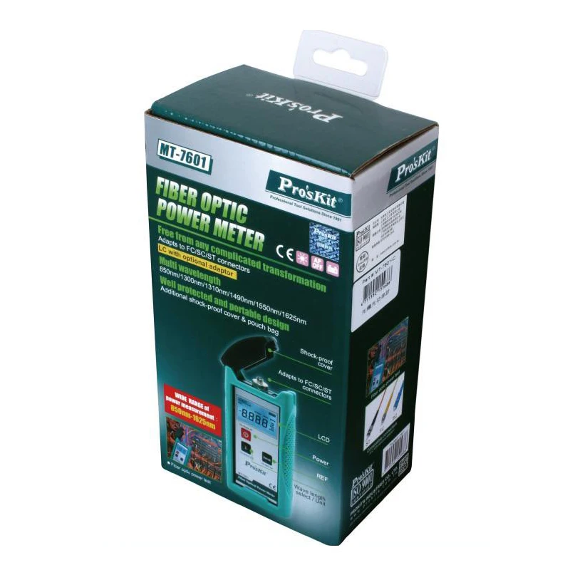 

Handheld MT-7601 Fiber optic light source Meter 850nm/1300nm/1310nm/1490nm/1550nm/1625nm Wide Range Fiber Optic Power Meter