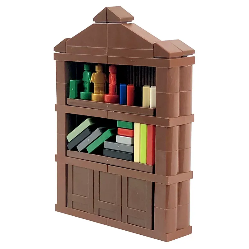 Блокировочные блоки кубики MOC набор строительных блоков для книжного шкафа