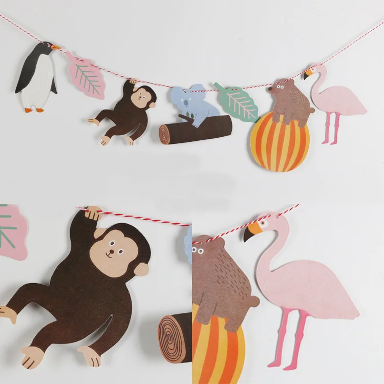 Детское украшение для классной комнаты флаги с днем рождения баннер мультфильм