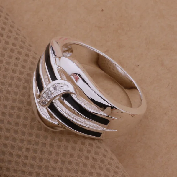 AR178 горячее кольцо из стерлингового серебра модные ювелирные изделия черный и