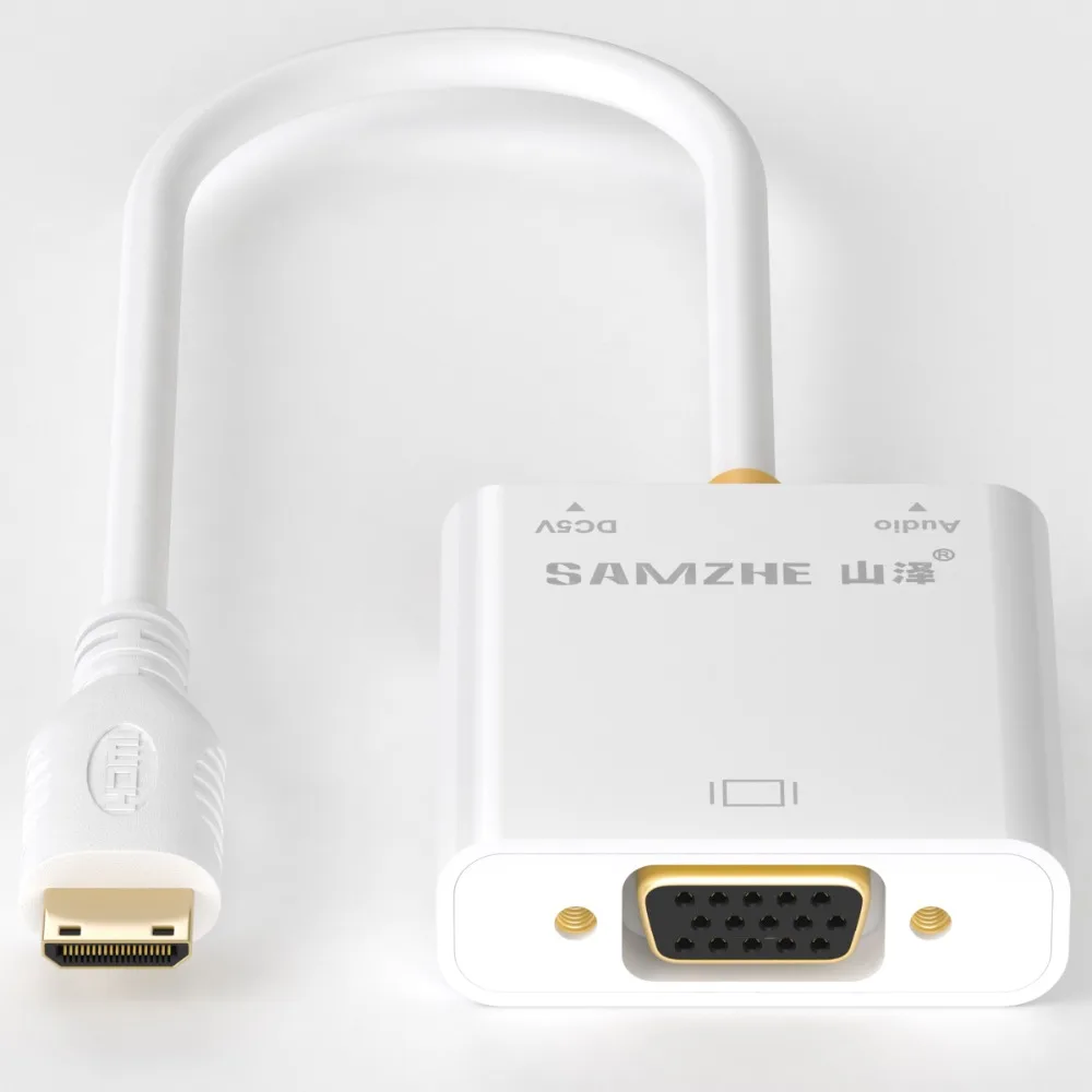 SAMZHE 1080 P активный мини HDMI к VGA конвертер мужчин и женщин кабель адаптер