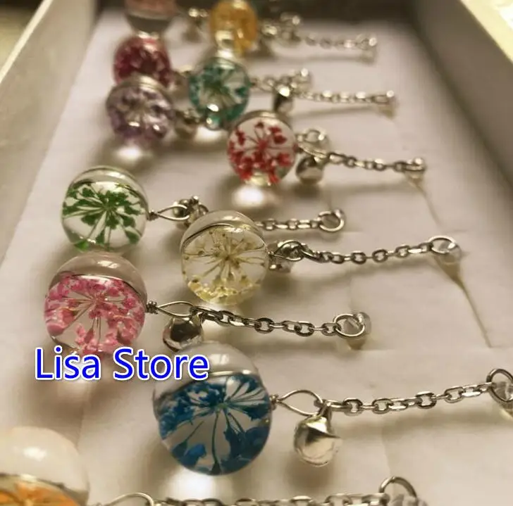 Бесплатная доставка 24 шт. (2 коробки) хрустальный шарик с высушенным цветком