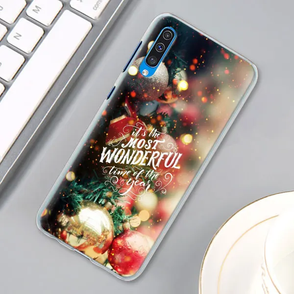 13 Счастливый новогоднее; рождественское Снежинка чехол КРЫШКА ДЛЯ samsung Galaxy A30 A40 A50 A70 A6 A8 плюс A7 A9 M30 чехол для телефона Coque - Цвет: 13