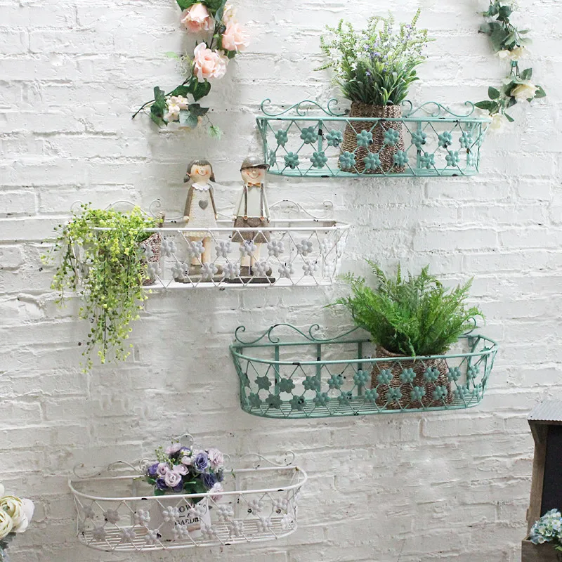 Набор из двух винтажных железных стен стеллаж для хранения настенное украшение