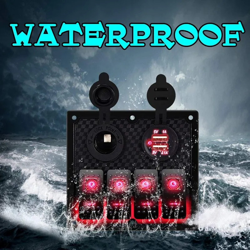 12 V-24 V 4 Gang морской катер автомобиля цепи RV светодиодный перекидной переключатель