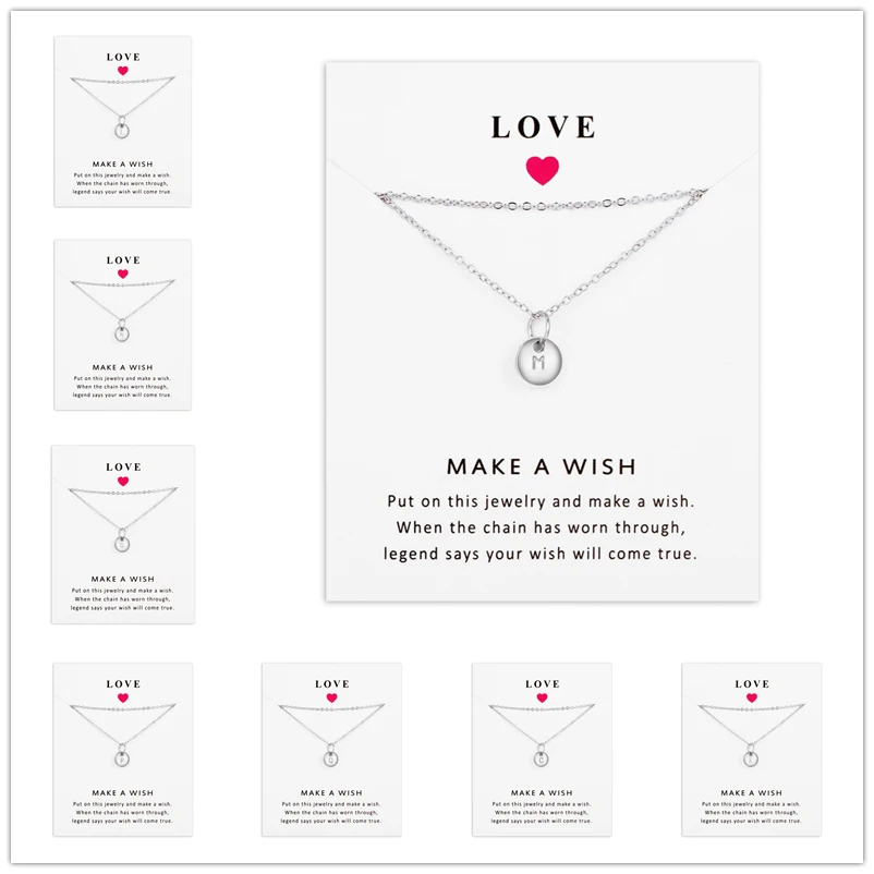 Сделайте ожерелье с надписью Wish Card сделай сам имя для женщин золотое серебряное а