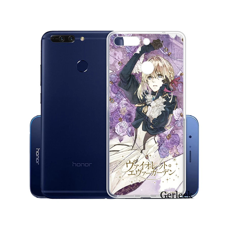 Чехол для телефона с аниме фиолетовым Evergarden Huawei Honor 6A 7A 7C 7X 8X 8 9 10 Lite Play мягкие чехлы