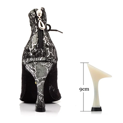 Black 9cm SHOYDANC/Новое поступление, белые/черные кружевные женские туфли для латинских танцев узкие ботинки на высоком каблуке 10 см с регулируемой шириной - Color: Black 9cm